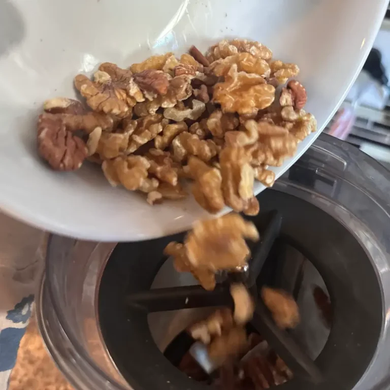 pouring walnuts into the m1 chamber